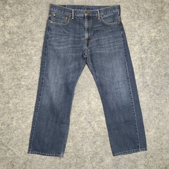 Levis Baggy Jeans Men 36x29 (32) 569 Loose Straight Skater Dark Faded Distressed - Picture 1 of 7